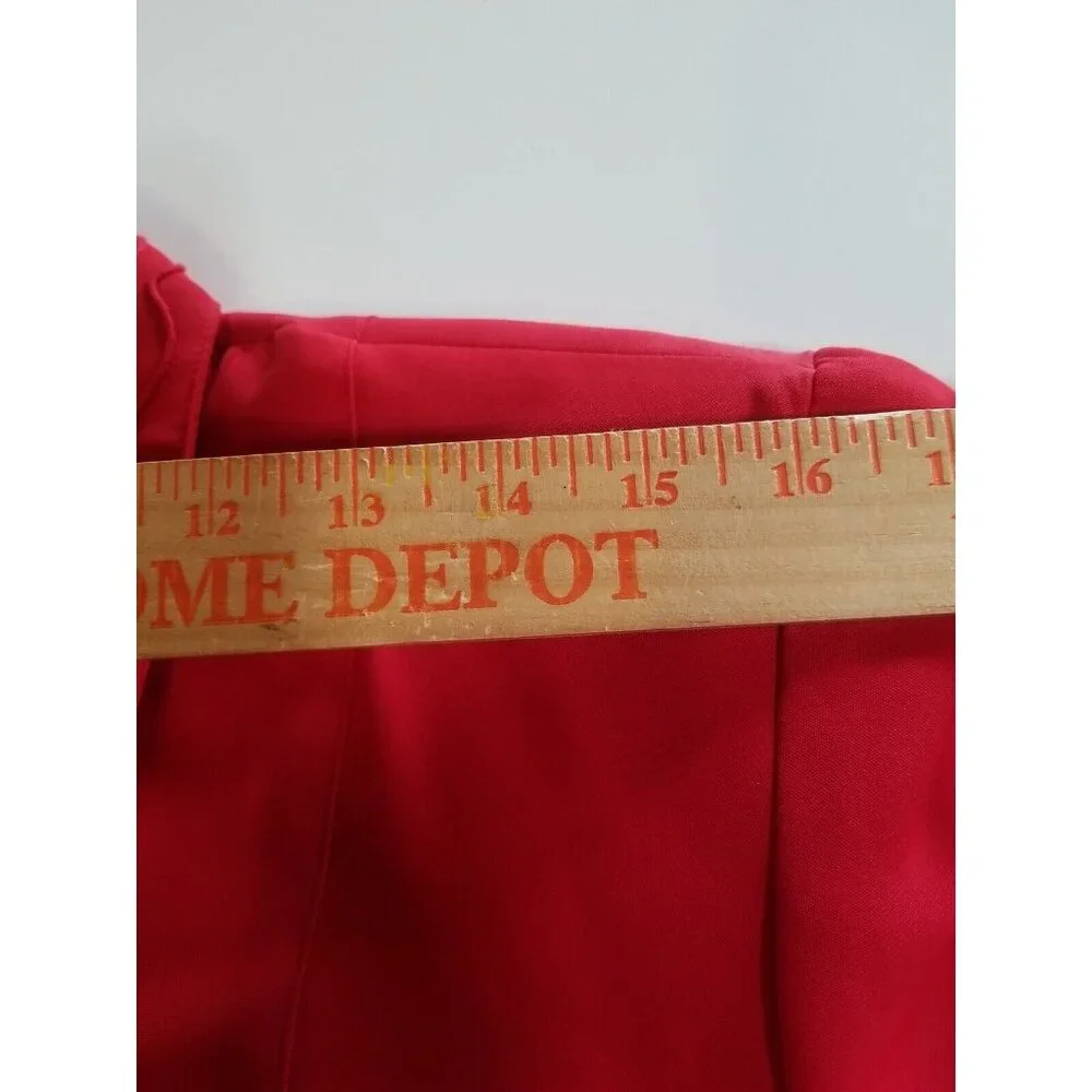 Howard Wolf Maxi Dress 12 Detachable Vest Long Sleeve Trim Buttons Red Vintage - Picture 8 of 15